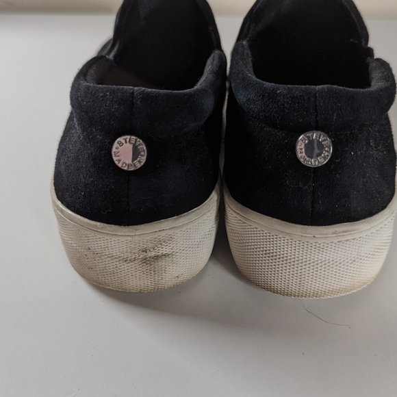 Steve Madden Gills Platform Slip On Sneakers Size 8 M Black Suede 1.25" Platform - Picture 6 of 7